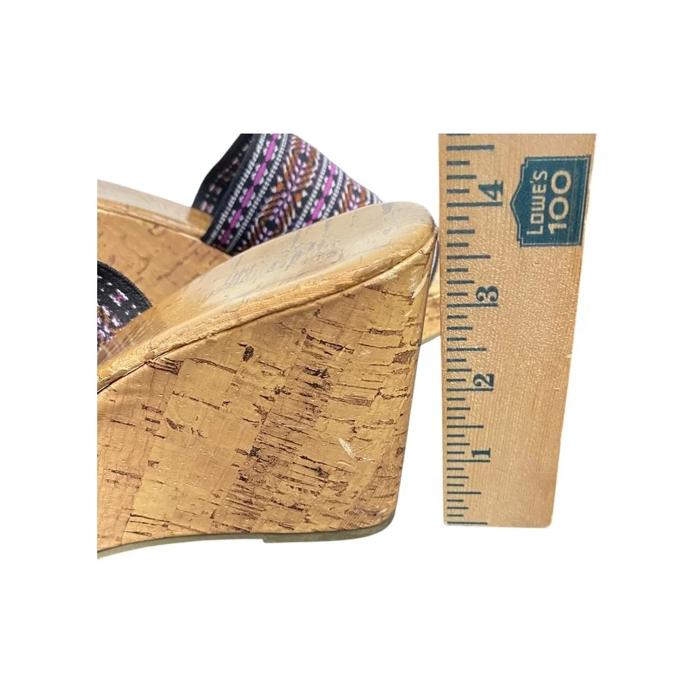Moroccan‎ Bay Club Wedge Sandals Cork Espadrille Style Mules Women US 7